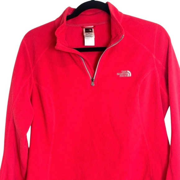 The North Face Fleece Women's Size Large Red Quarter Zip Sweater - Picture 1 of 6